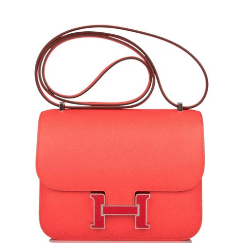 Hermes Constance 18 Rose Texas Epsom Palladium Hardware